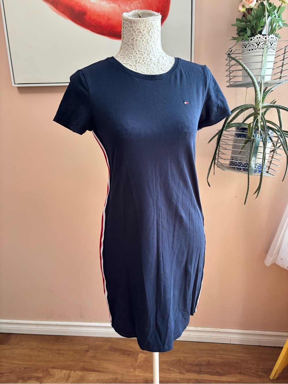 Tommy Hilfiger Navy Tee with Red & White Trim